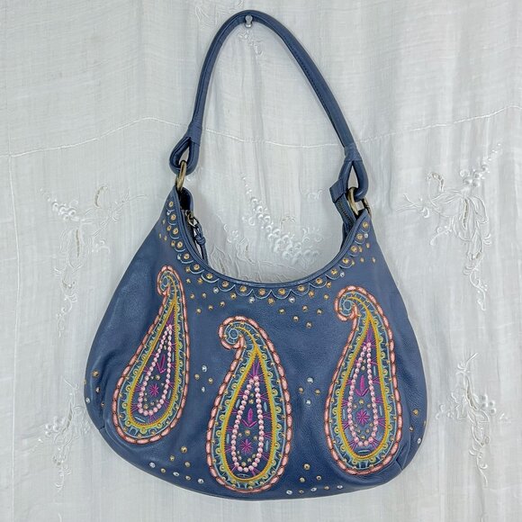 Isabella Fiore Hobo Leather Embroidered Bag 🎉3X Host Pick🎉 - Picture 14 of 16